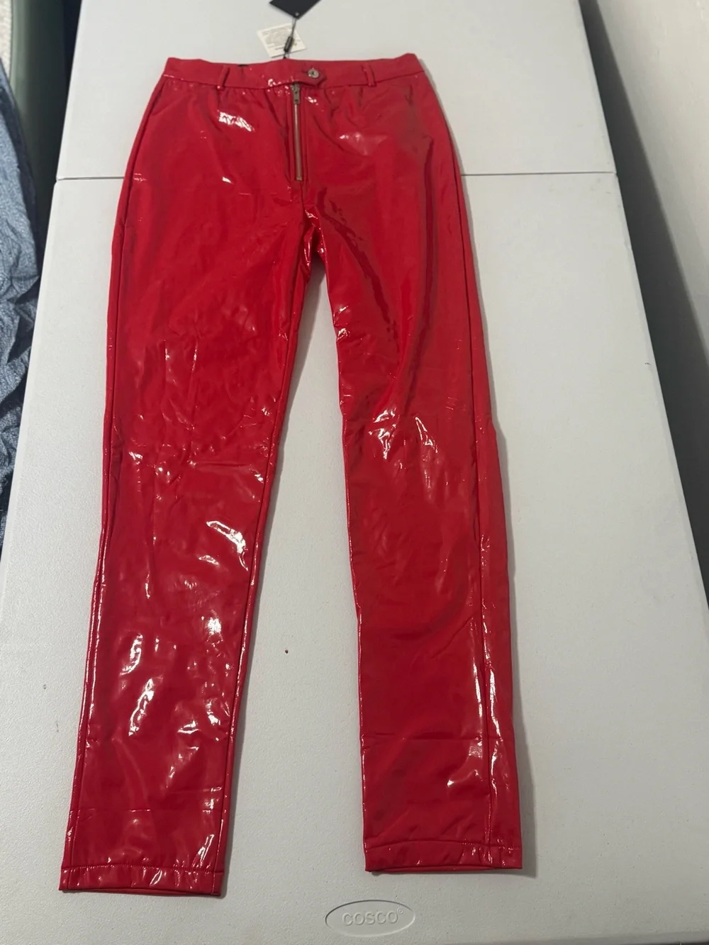 Celebrity Fashion Hera Collection Red Patent Vinyl Pants NWT M